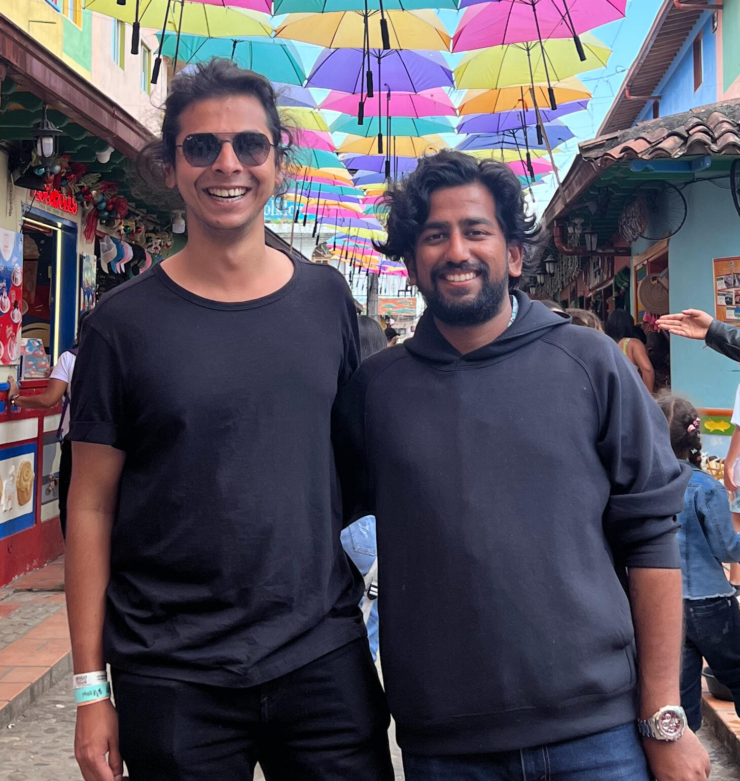 Abhilaksh and Prabhakar, co-founders of Nox, working together on their social accountability platform